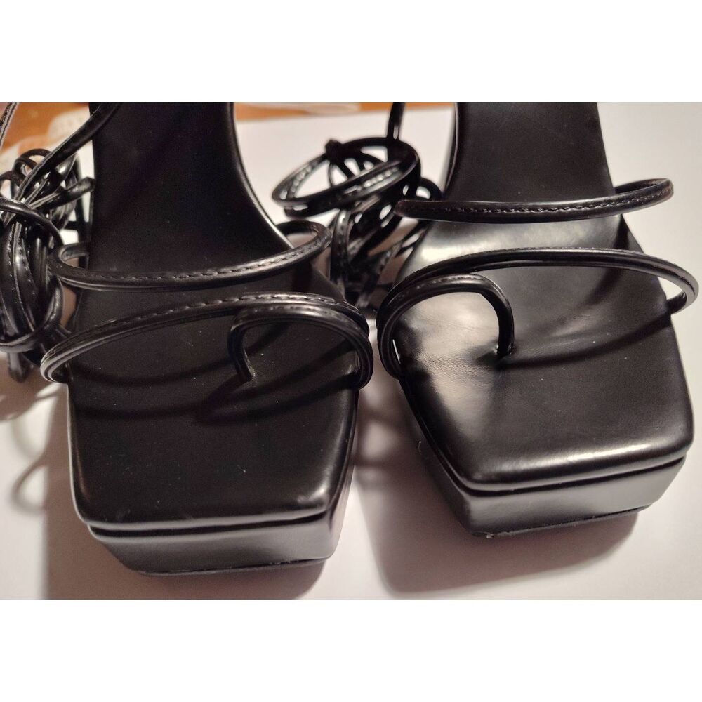 JEFFREY CAMPBELL BLACK PRIMADONNA STRAPPY HEEL 7.5 NEW NO BOX - Picture 3 of 11